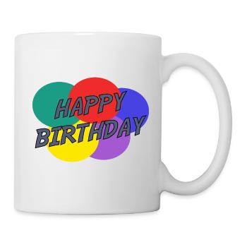 JOYEUX ANNIVERSAIRE. HAPPY BIRTHDAY. ANNIVERSAIRE. - Mug blanc - blanc - Droite