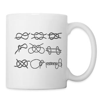 Sammlung von Segelknoten - Palstek, Schotstek, Nar - Tasse - Weiß - Rechts