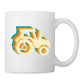 Retro-Traktor - Tasse - Weiß - Rechts