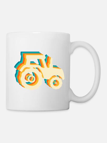 Tracteur rétro - Mug blanc - blanc