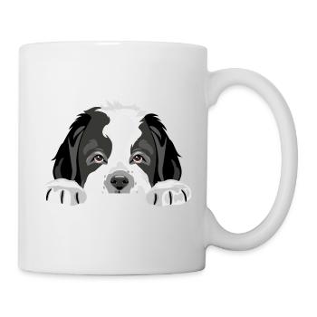 Peeping Saint Bernard puppy dog - Mug - white - Right