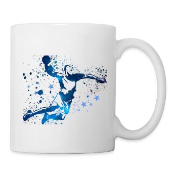 Handball, handballer, Beachhandball,Graffiti,stern - Tasse - Weiß - Rechts