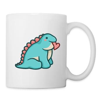 hugadino chuck with heart, dino, cute dinosaur - Mug - white - Right