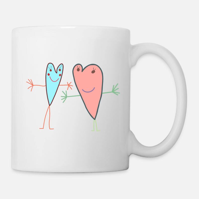 Beste Freunde Herzen - Tasse - Weiß