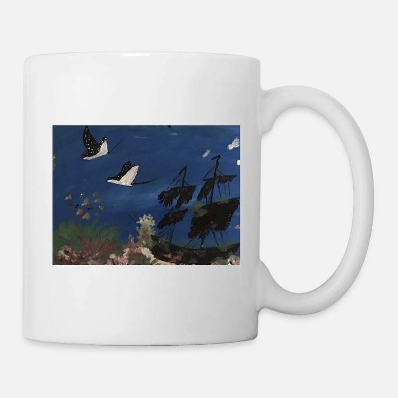 Ships, rays, sea, ocean - Mug - white