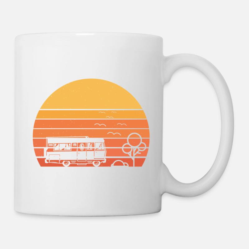 Wohnmobil Camping Trekking Retro Geschenkidee - Tasse - Weiß
