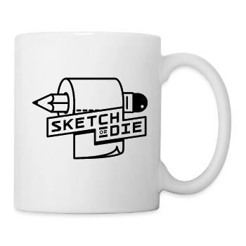 Sketch or Die Toilet Roll (BW edition) - Mug - white - Right