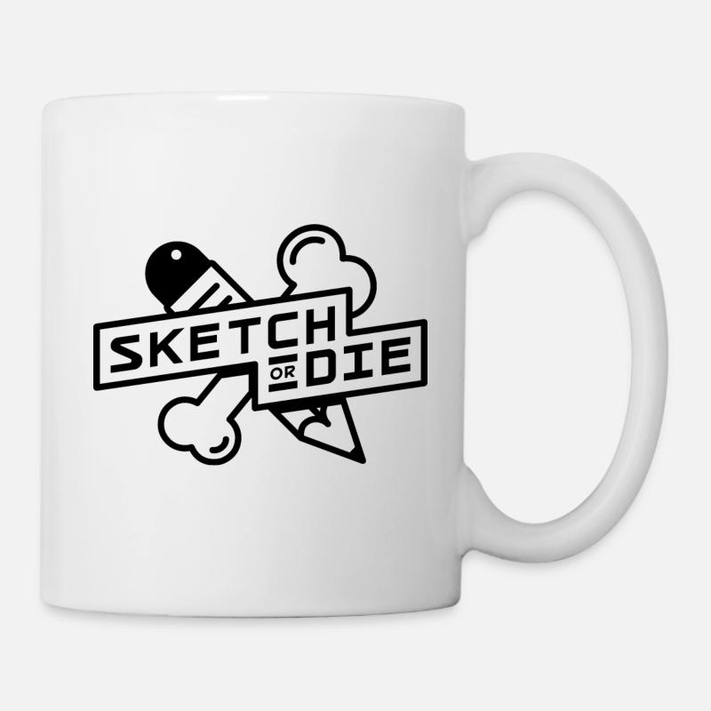 Sketch or Die Bone (BW edition) - Mug - white