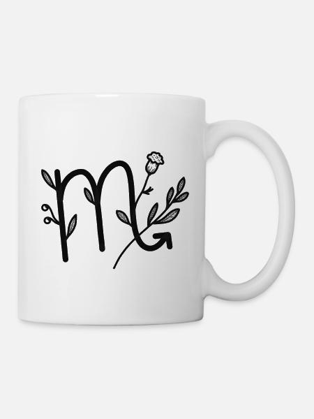 Sternzeichen Skorpion Floral & Minimalistisch - Tasse - Weiß
