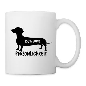 Dackel 100% Persönlichkeit - Tasse - Weiß - Rechts