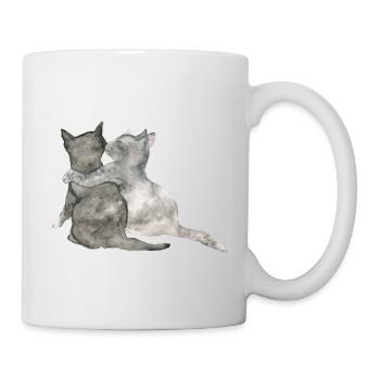 Aquarelle de chat - Mug blanc - blanc - Droite