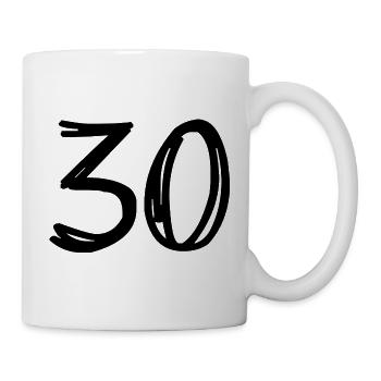 30. 30 ANS. 30e ANNIVERSAIRE. ANNIVERSAIRE 30 ANS. - Mug blanc - blanc - Droite