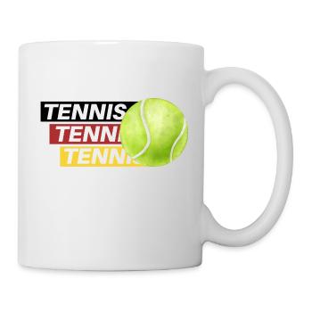 Tennis Elegance : Noir, Rouge, Or - Mug blanc - blanc - Droite
