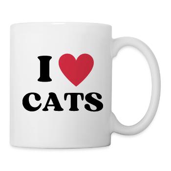 I Love Cats and I Heart Cats - Tasse - Weiß - Rechts