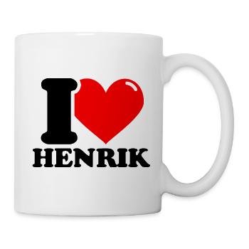J’aime henrik Prénom - Mug blanc - blanc - Droite