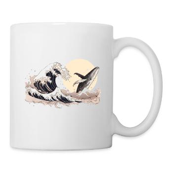 XXL Welle und Whale Moon - Tasse - Weiß - Rechts