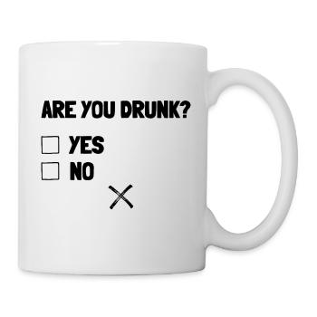 Are you drunk? Yes or no? Funny gift - Mug - white - Right