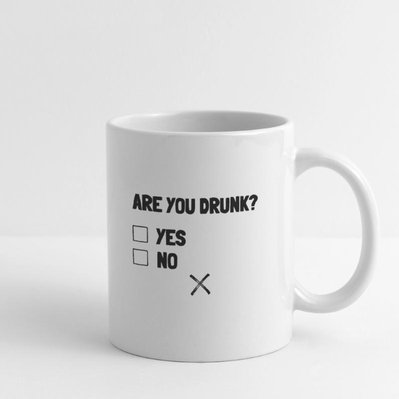 Bist du besoffen? Ja oder Nein? Lustiges Geschenk Tasse