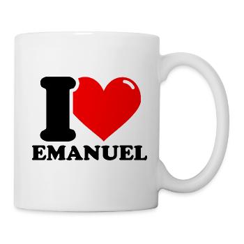 J’aime emanuel Prénom - Mug blanc - blanc - Droite