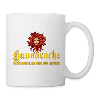 Hausdrache - keine Angst, die will nur spielen! - Tasse - Weiß - Rechts