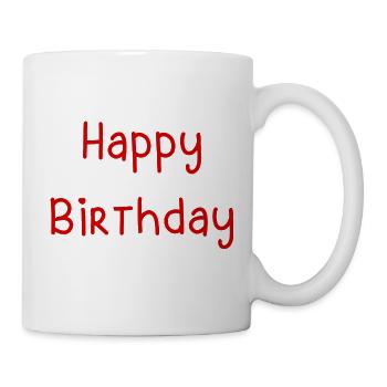 ANNIVERSARY. HAPPY BIRTHDAY. HAPPY BIRTHDAY. - Mug - white - Right