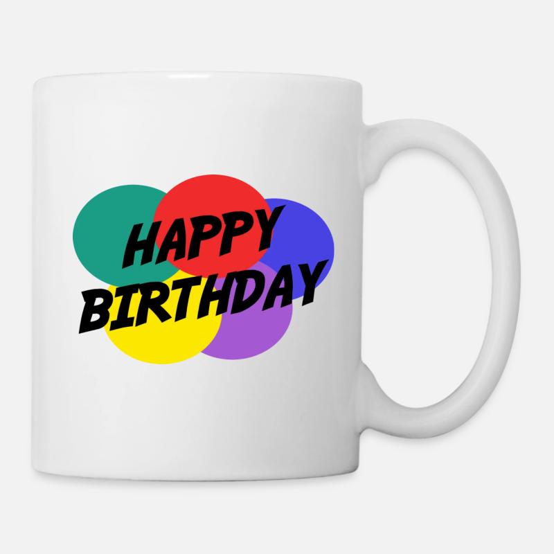 HAPPY BIRTHDAY. JOYEUX ANNIVERSAIRE. ANNIVERSAIRE. - Mug blanc - blanc