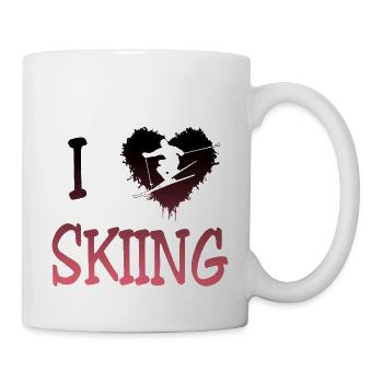 i love skiing - Tasse - Weiß - Rechts