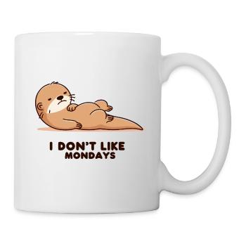 Lundi Paresseux avec la Loutre - Mug blanc - blanc - Droite
