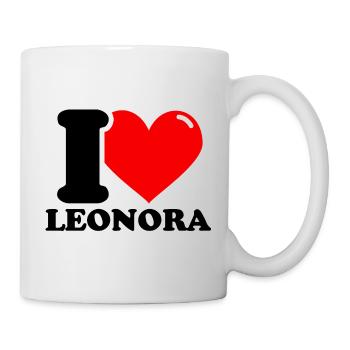 I love leonora Vorname - Tasse - Weiß - Rechts