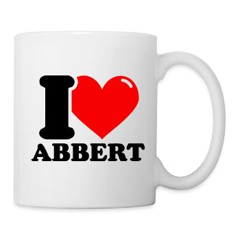 J’aime abbert Prénom - Mug blanc - blanc - Droite