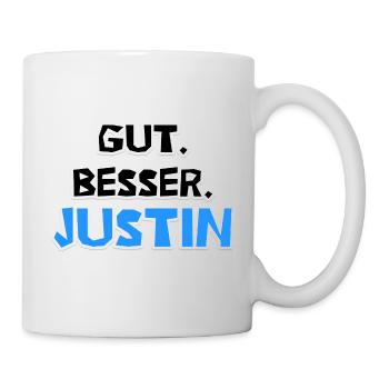 Gut. Besser. Justin. - Tasse - Weiß - Rechts