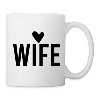 Femme amour et cœur - Mug blanc - blanc - Droite