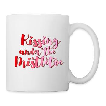 Kissing under mistletoe Weihnachten Romantik xmas - Tasse - Weiß - Rechts