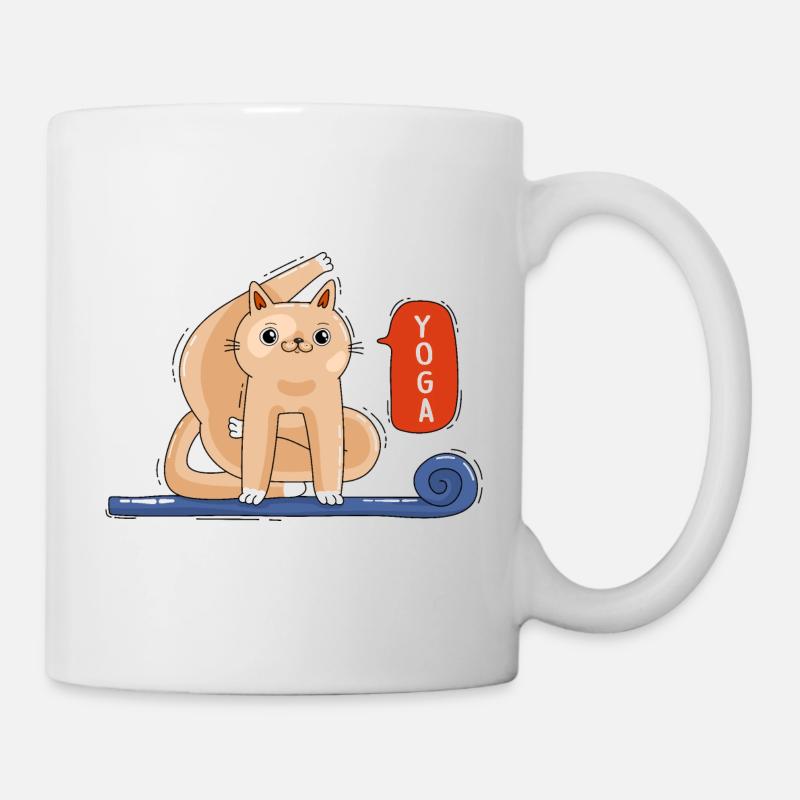 Chat et Yoga - Mug blanc - blanc