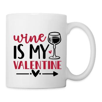 Design Wine is my valentine - Mug blanc - blanc - Droite