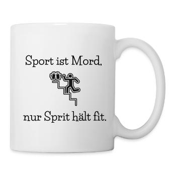 Sport ist Mord - Tasse - Weiß - Rechts