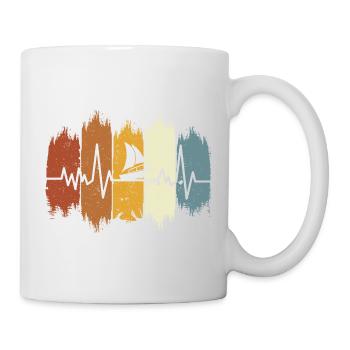 Retro Motorboat Heartbeat Motorboat - Mug - white - Right