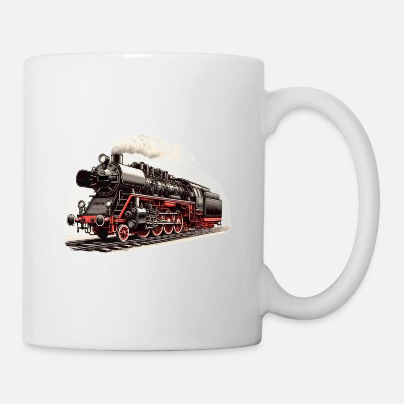 Illustration einer klassischen Dampflok - Tasse - Weiß