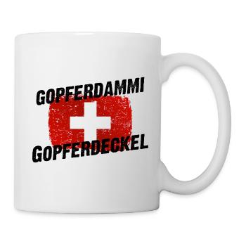 Gopferdammi – Gopferdeckel - Ausruf der Empörung - Tasse - Weiß - Rechts