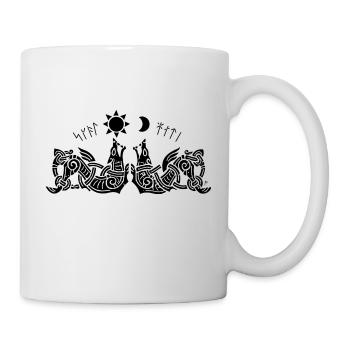 Odin Geri und Freki 4 - Tasse - Weiß - Rechts