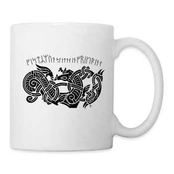 Odin Geri und Freki 3 - Tasse - Weiß - Rechts