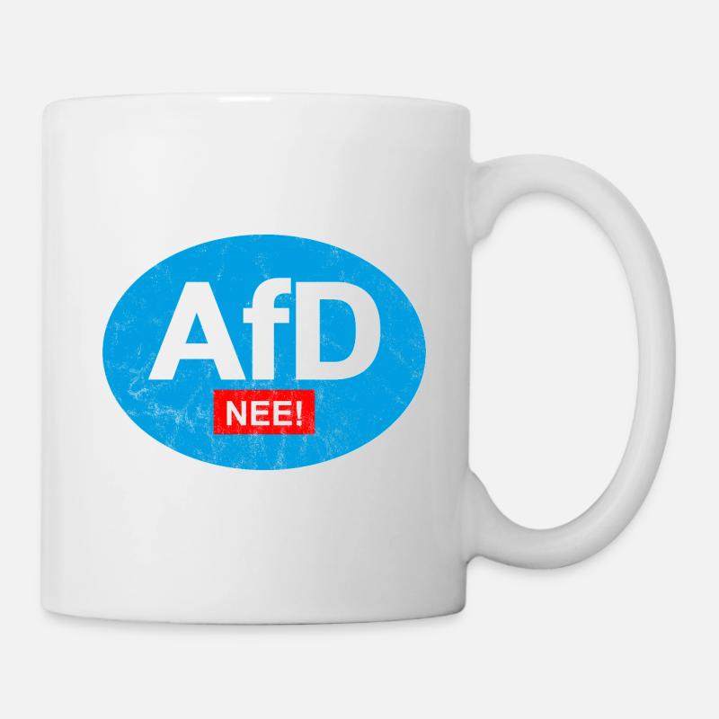 ANTI AFD NEE STICKER - Tasse - Weiß