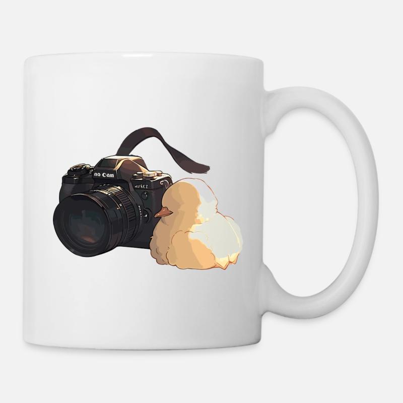 Curious Chick explore la photographie - Mug blanc - blanc
