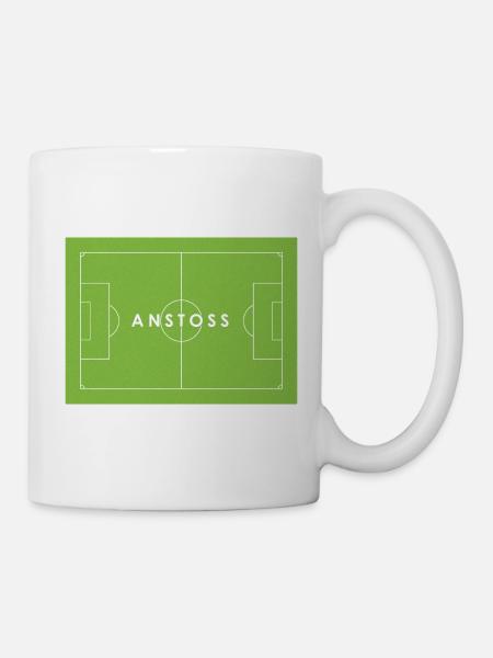 ANSTOSS Fußball Statement - Tasse - Weiß