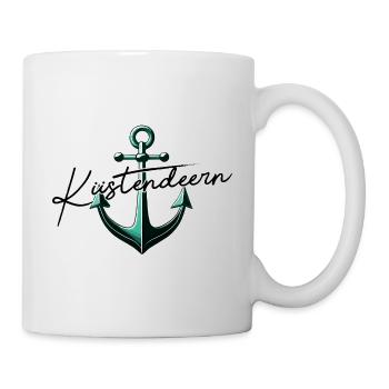 Küstendeern grüner Anker mit Schriftzug - Tasse - Weiß - Rechts