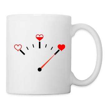 Baromètre d’amour Jauge de carburant Heart Love - Mug blanc - blanc - Droite