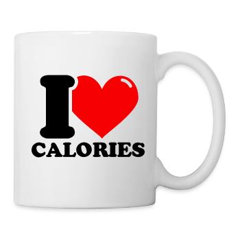 J’aime les calories - Fitness Haltérophilie Drôle - Mug blanc - blanc - Droite