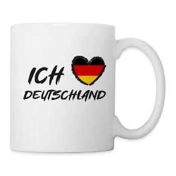 Ich liebe Deutschland Herz Flagge - Tasse - Weiß - Rechts