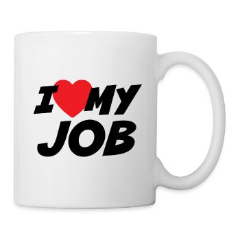 Ich liebe meinen Job - Tasse - Weiß - Rechts