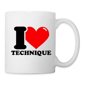 Ich liebe Technik - Fitness-Gewichtheben lustig - Tasse - Weiß - Rechts